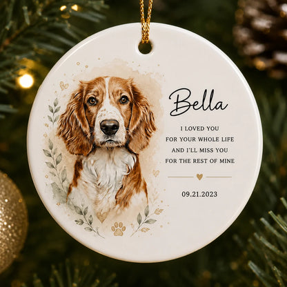 Personalized Pet Memorial Photo Dog Cat Christmas Tree Circle Ceramic Ornament Gift Set 1-8 PCS Multi Style