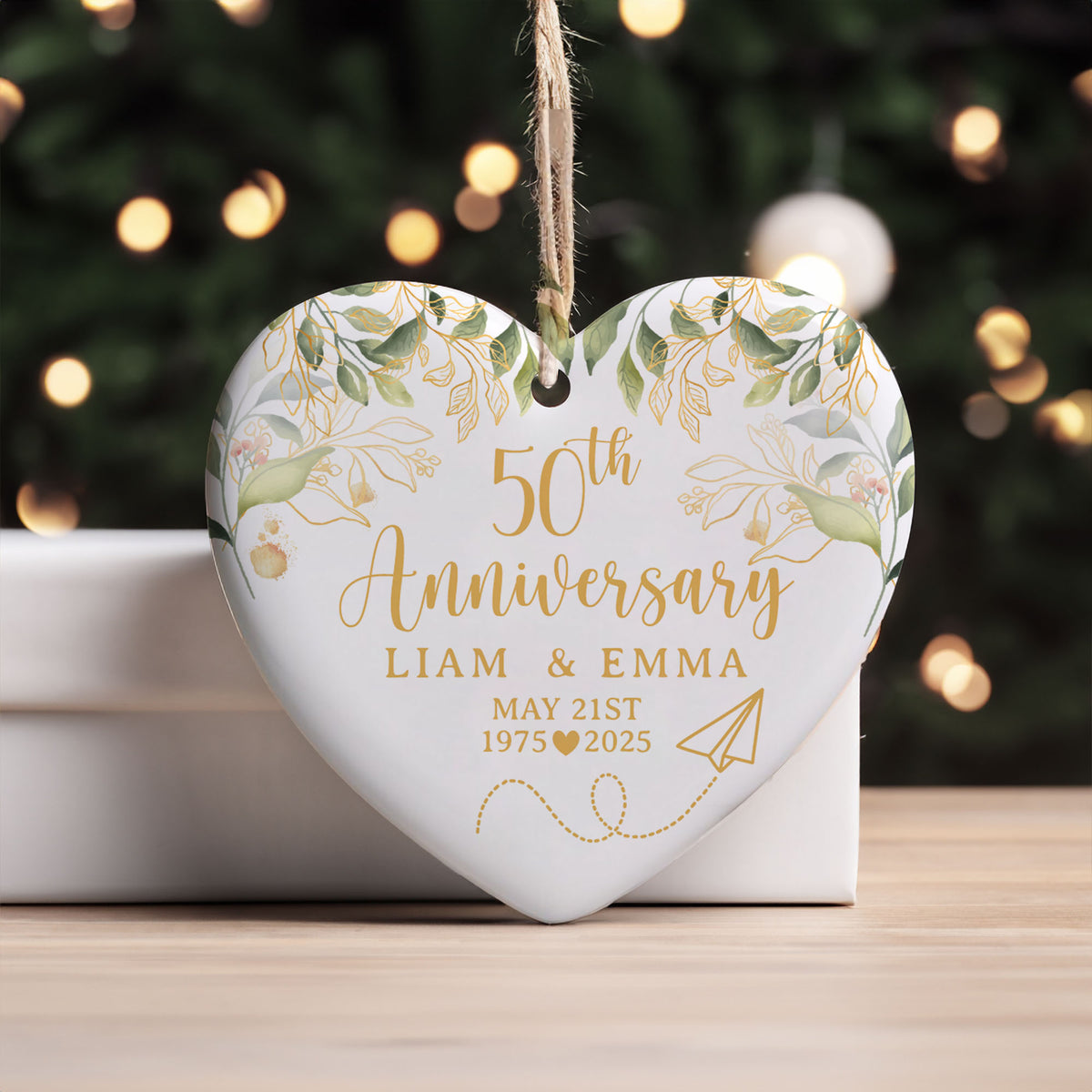 Personalized Ornament Anniversary Marriage Gift for Couple