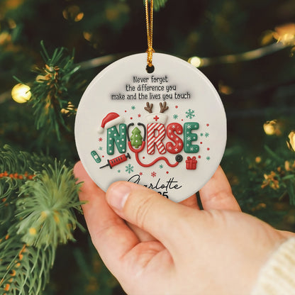 Personalized Nurse Christmas Ornament 3D Inflated Effect