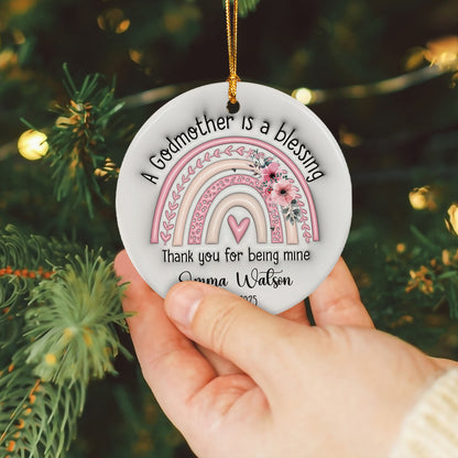 Personalized Ornaments Gifts For Godmother 2025 3D Inflated Effect