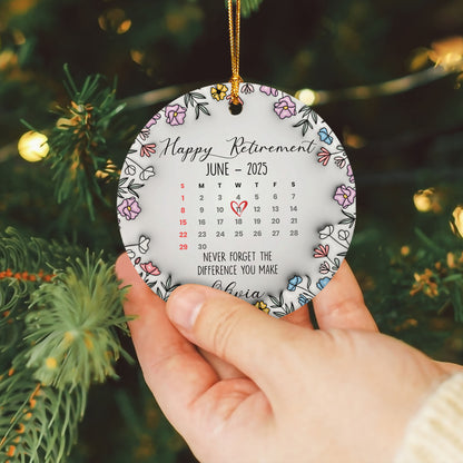 Personalized Retirement Ornament 2025 3D Inflated Effect Gift For Woman