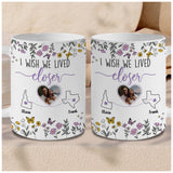 Personalized Map Distance State Floral Coffee Mug, Custom Long Distance