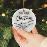 Personalized 3D Effect Our First Christmas Ornament, Baby First Christmas Family