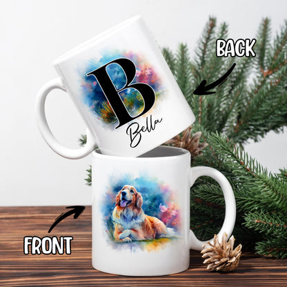 Personalized Gifts For Dog Pet Lovers Init Letter Mug 11Oz, Custom Image Photo & Name