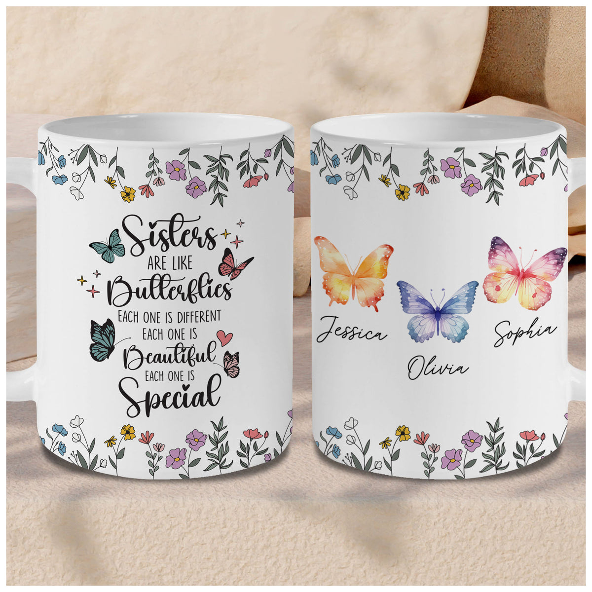 Personalized Sister Custom Name Coffee Mugs 11Oz 15Oz Birthday Christmas