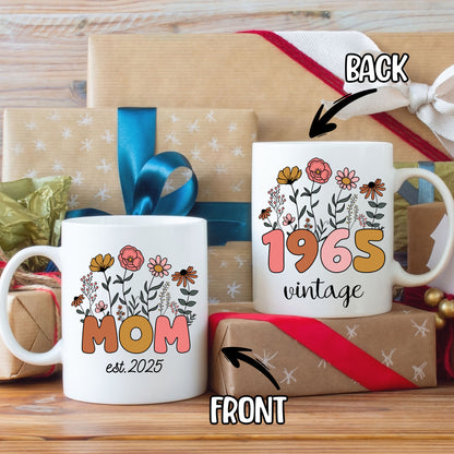 Personalized Birthday Mom Grandma Floral Coffee Mug 11Oz 15Oz
