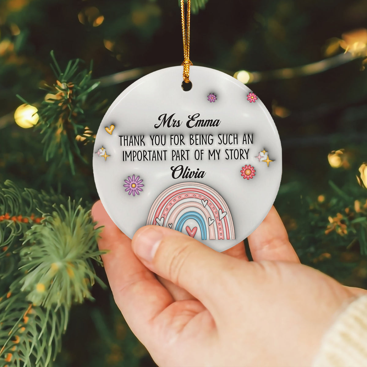 Personalized Teacher Appreciation Gifts Ornament 2025 3D Inflated Effect