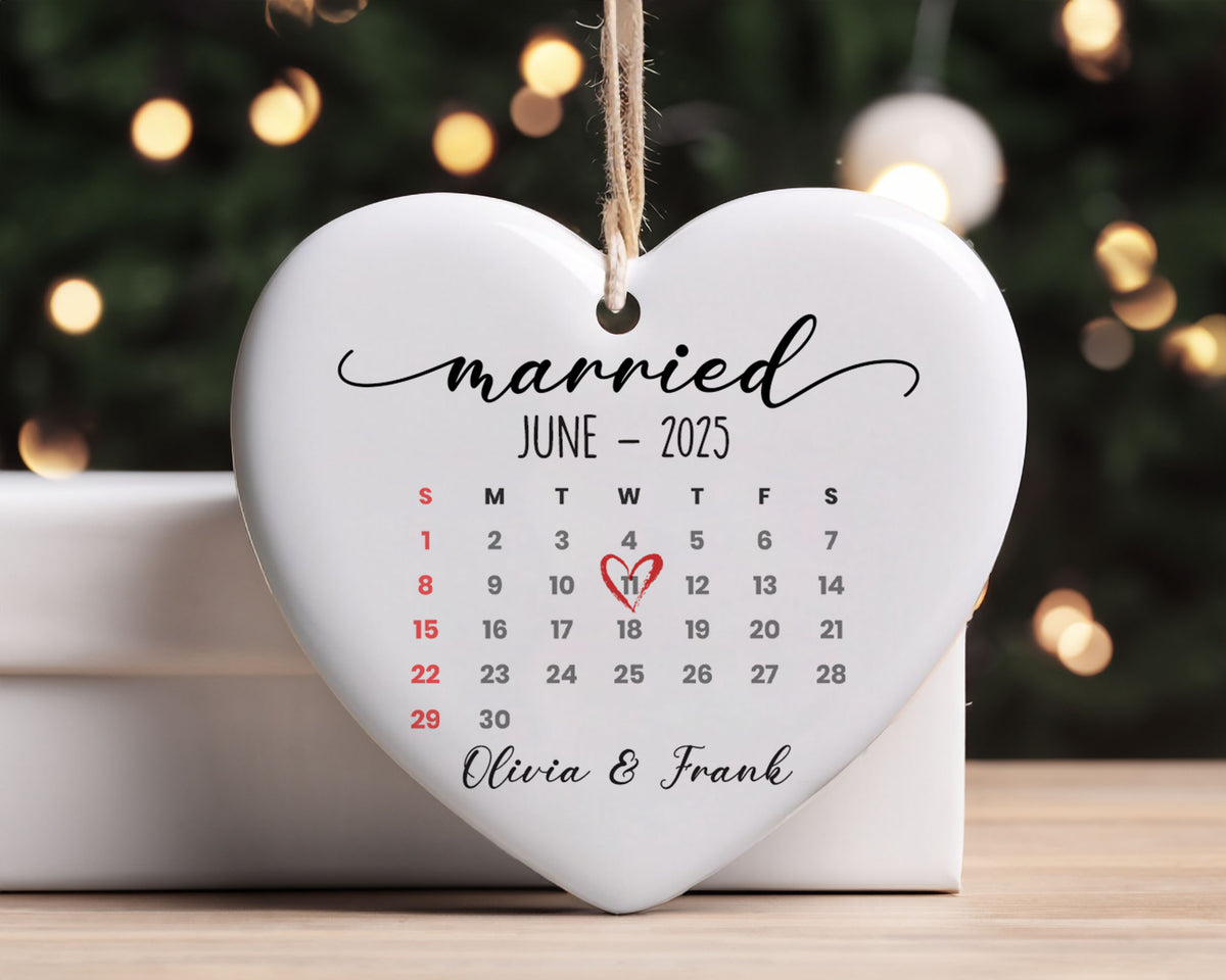Personalized Engagement Custom Calendar Ornament 2025