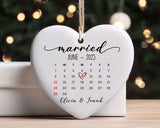 Personalized Engagement Custom Calendar Ornament 2025