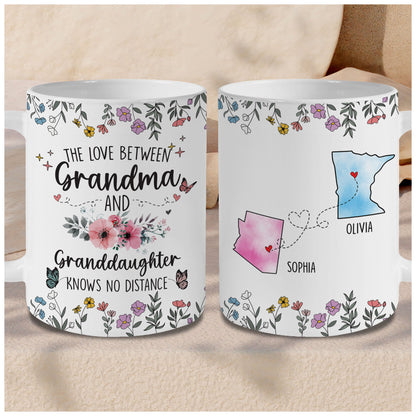 Personalized Choose States Names Grandma And Granddaughter Coffee Mug