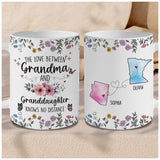 Personalized Choose States Names Grandma And Granddaughter Coffee Mug