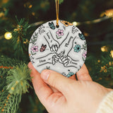 Personalized Customized Holding Mom Hand 3D Effect Ornament
