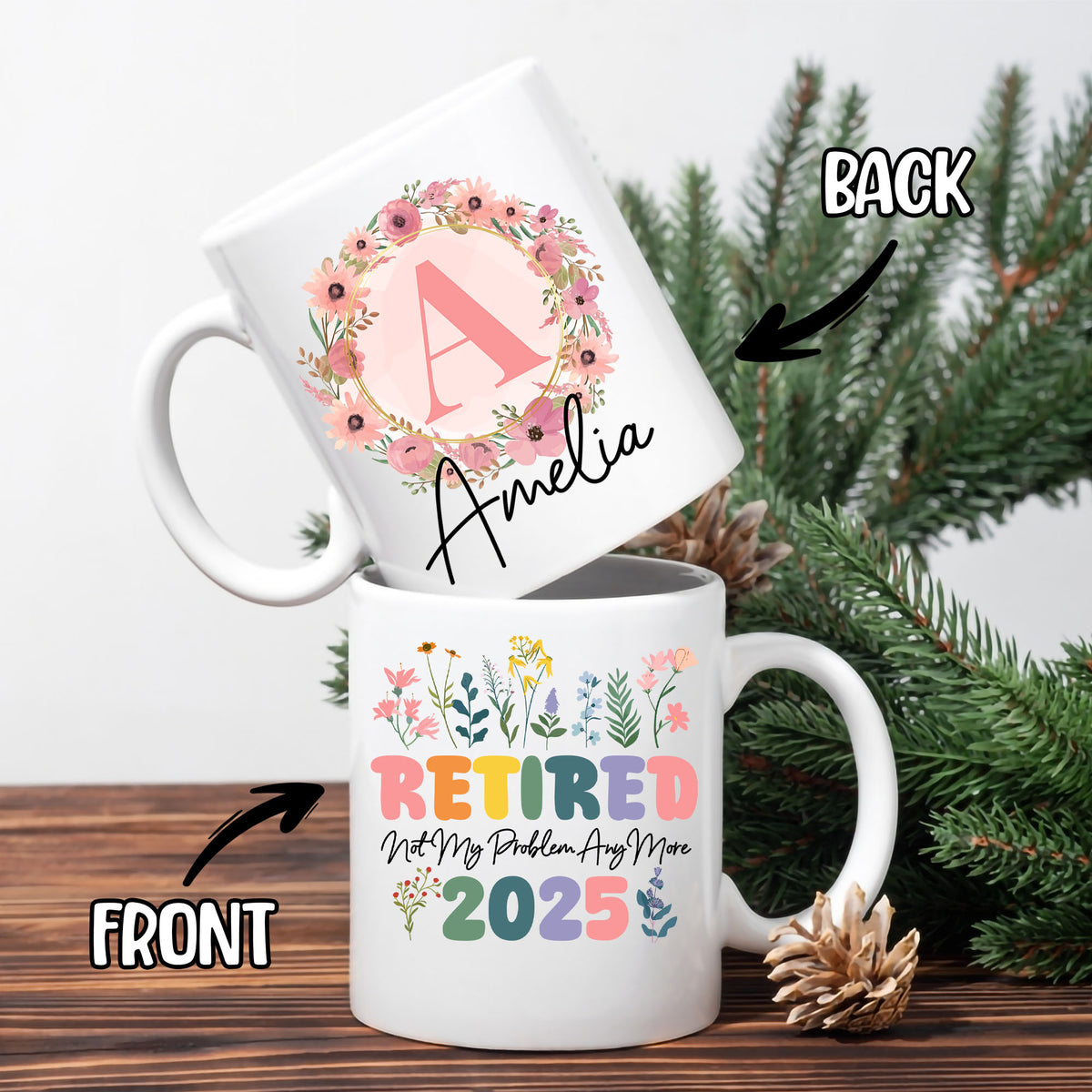 Retirement Gift For Woman Personalized Init Retire Coffee Mug 11Oz