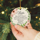 Personalized Thank You Ornament 3D Inflated Effect, Appreciation Gift For Women Thank You