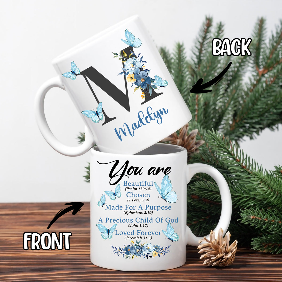 Personalized Christian Init Letter Gifts For Women Coffee Mug Religious