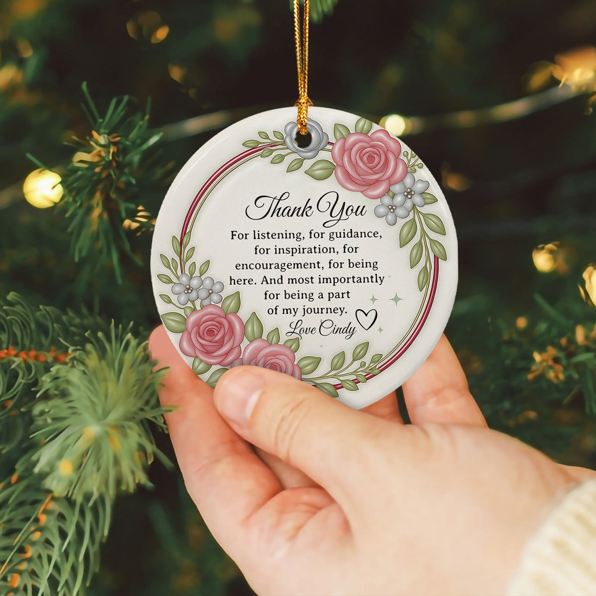 Personalized Thank You Christmas Ornament 3D Inflated Effect Appreciation Gift