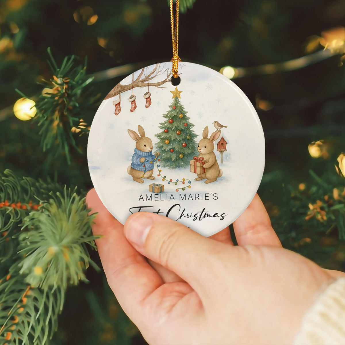 Personalized Baby's First Christmas Ornament 2025