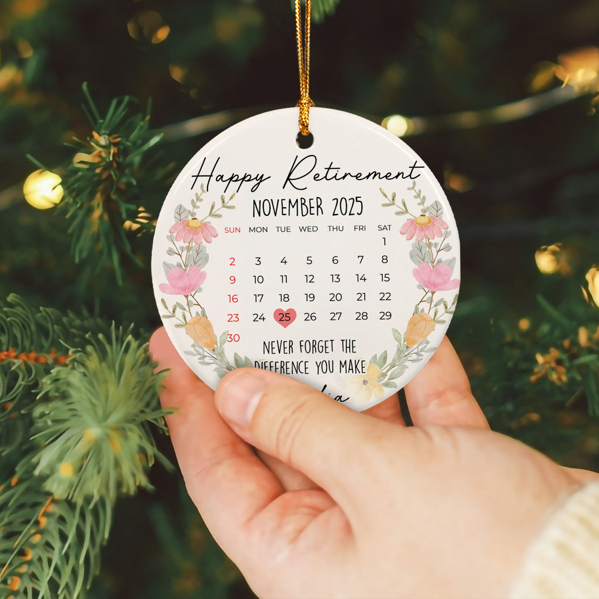 Personalized Retirement Ornament Calendar 2025