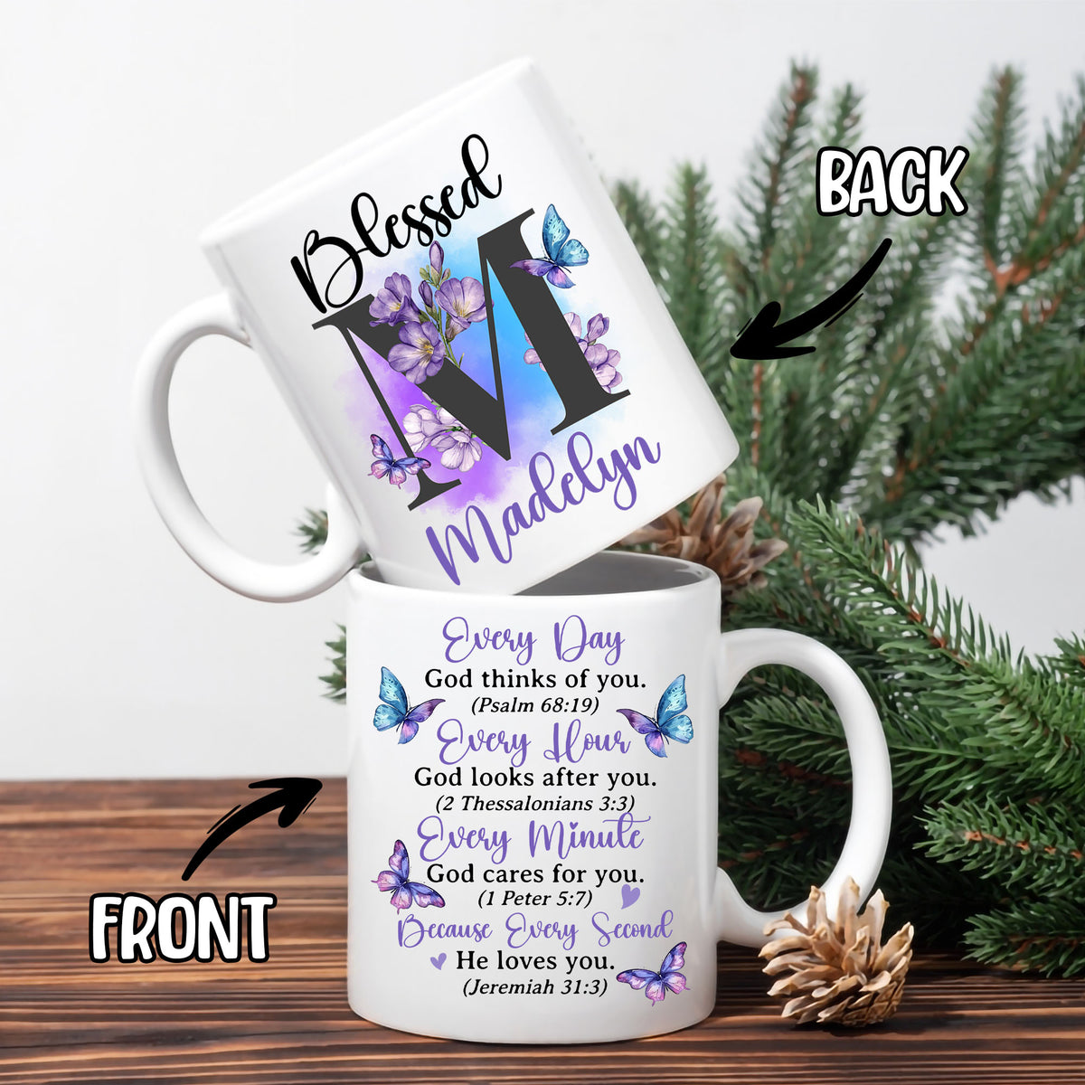Personalized Customized Christian Gifts Init Letter Coffee Mug 11Oz