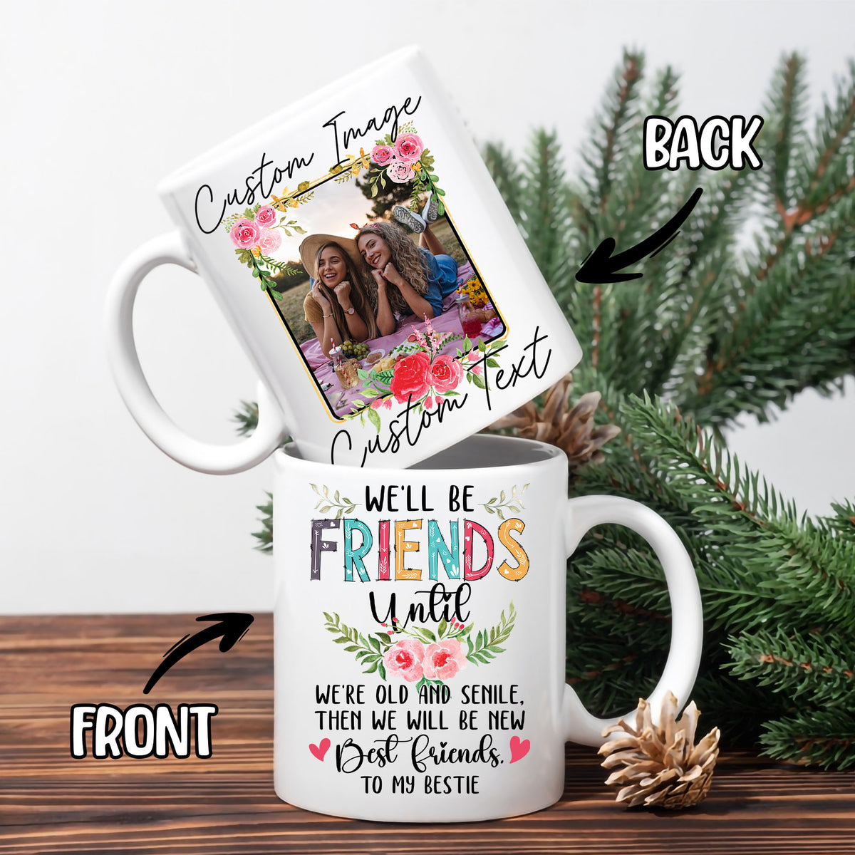 Personalized Customized Photo Mug For Bestie Custom Image Photo Coffee Mugs 11Oz