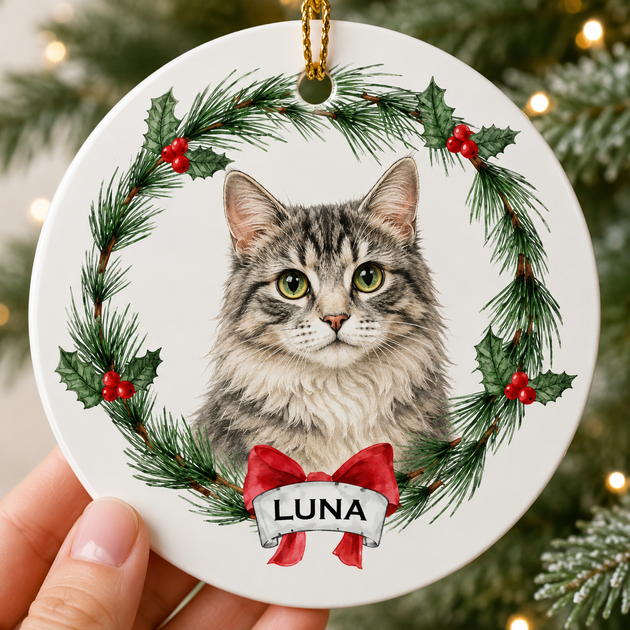 Personalized Pet Photo Ornament Custom Dog Cat Christmas Tree Ornament Custom Picture Gift Set 1-8 PCS