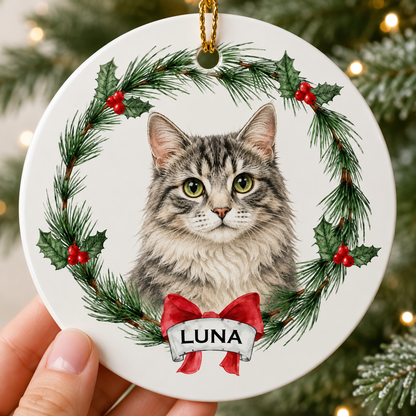 Personalized Pet Photo Ornament Custom Dog Cat Christmas Tree Ornament Custom Picture Gift Set 1-8 PCS