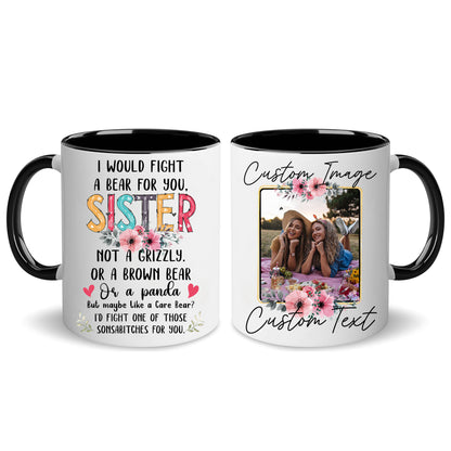 Personalized Customized Photo Mug For Sister Custom Image Coffee Mugs 11Oz