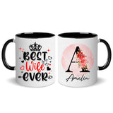 Personalized Customized Gift For Wife Init Letter Custom Coffee Mug 11Oz Gifts For Wife