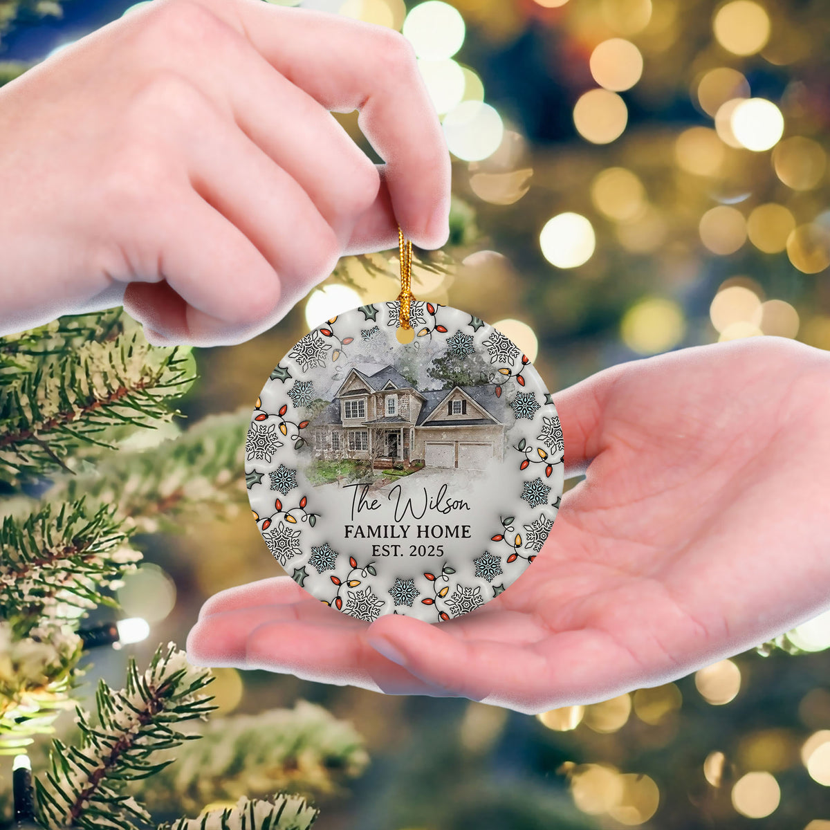 Personalized Custom Family Photo Ornament 2025 3D Inflated Effect