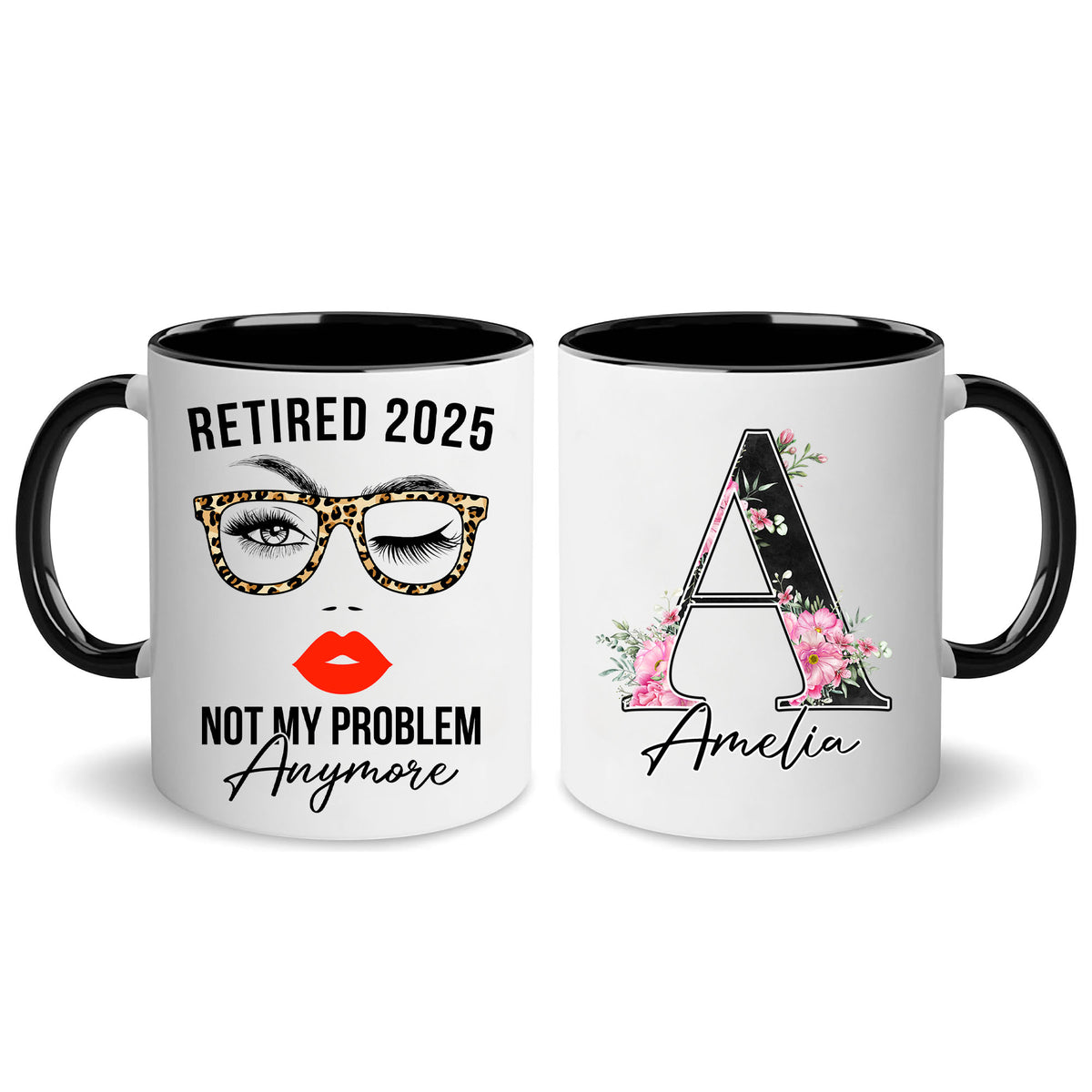 Personalized Customized Retirement Gift For Woman Init Letter Custom Coffee Mug 11Oz