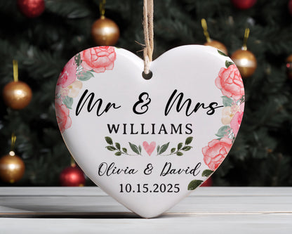 Personalized Wedding Ornament 2025, Mr and Mrs Christmas