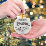 Personalized 3D Effect Our First Christmas Ornament, Baby First Christmas Family