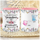 Personalized Choose States Names Grandma And Granddaughter Coffee Mug
