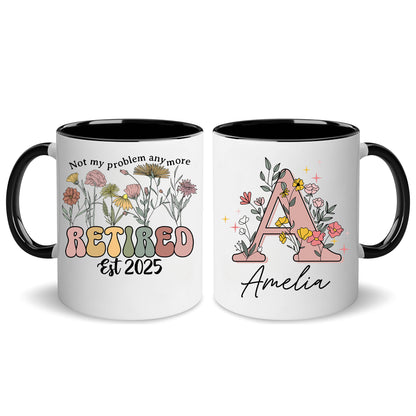 Personalized Customized Retirement Gift For Woman Init Letter Custom Coffee Mug 11Oz Retirement