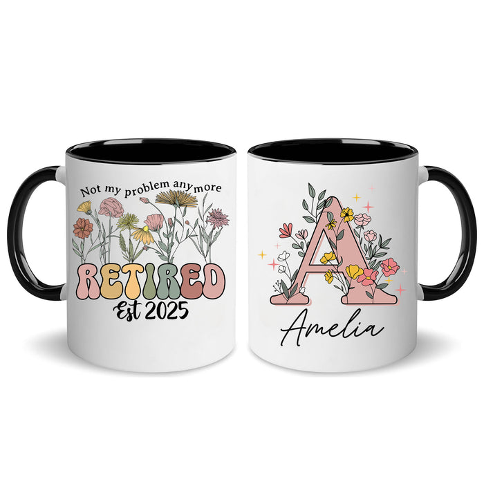 Personalized Customized Retirement Gift For Woman Init Letter Custom Coffee Mug 11Oz Retirement