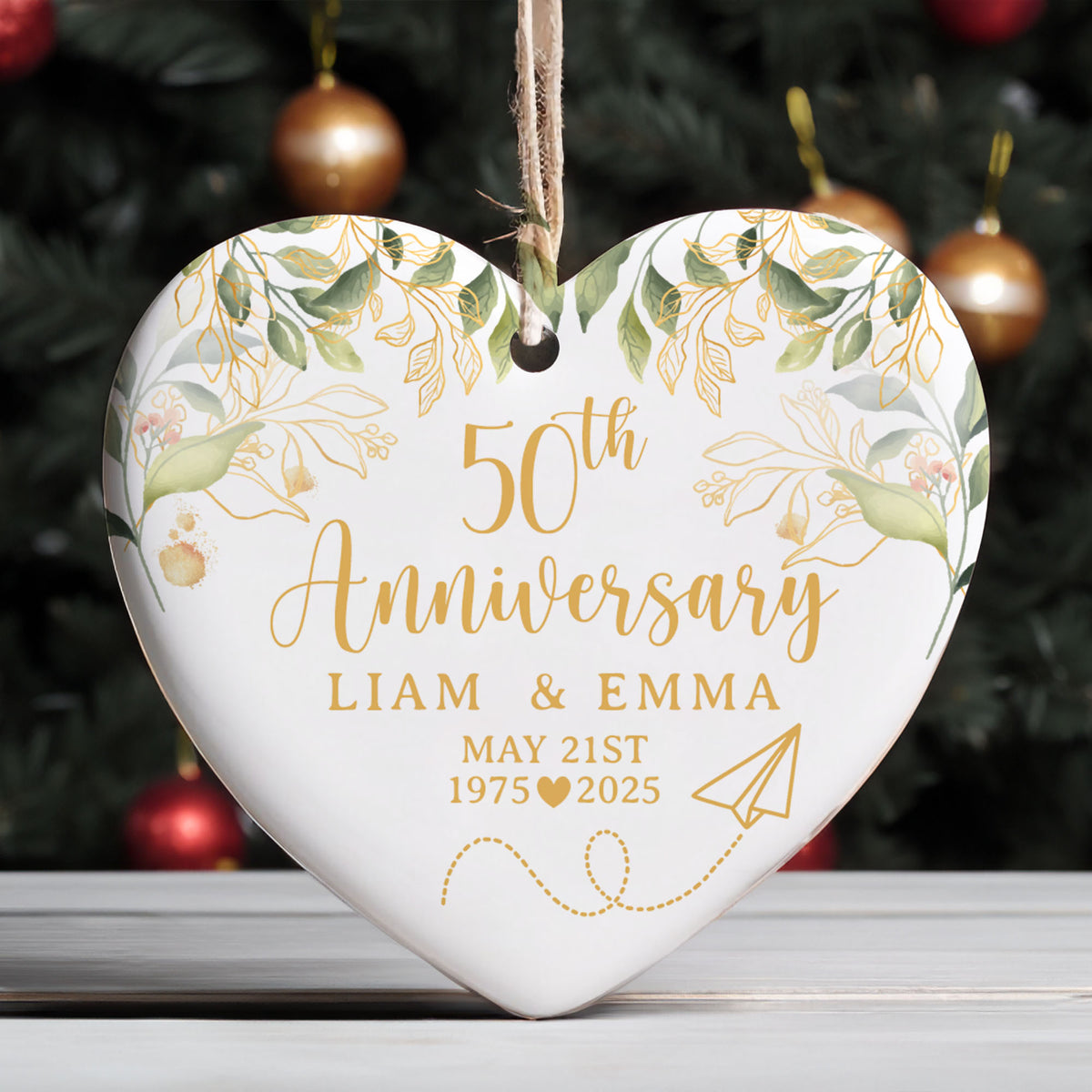 Personalized Ornament Anniversary Marriage Gift for Couple