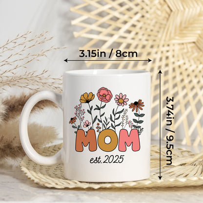 Personalized Birthday Mom Grandma Floral Coffee Mug 11Oz 15Oz