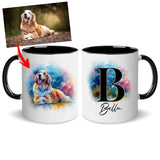 Personalized Gifts For Dog Pet Lovers Init Letter Mug 11Oz, Custom Image Photo & Name