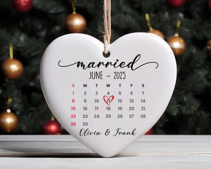 Personalized Engagement Custom Calendar Ornament 2025