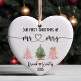 Personalized Our First Christmas As Mr and Mrs Ornament 2025