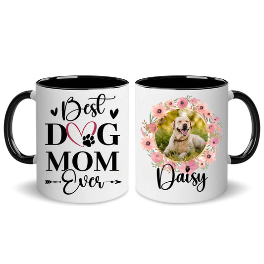 Personalized Dog Mom Gifts For Women Init Letter Custom Mug 11Oz, Dog Mom Gifts Coffee