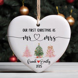 Personalized Our First Christmas As Mr and Mrs Ornament 2025 Wedding