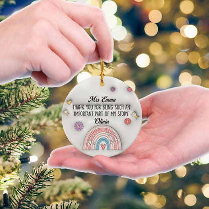Personalized Teacher Appreciation Gifts Ornament 2025 3D Inflated Effect