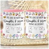Personalized Daughter And Mom Custom Map Distance Effect Coffee Mug