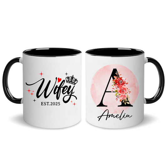 Personalized Customized Gift For Wife Init Letter Custom Coffee Mug 11Oz