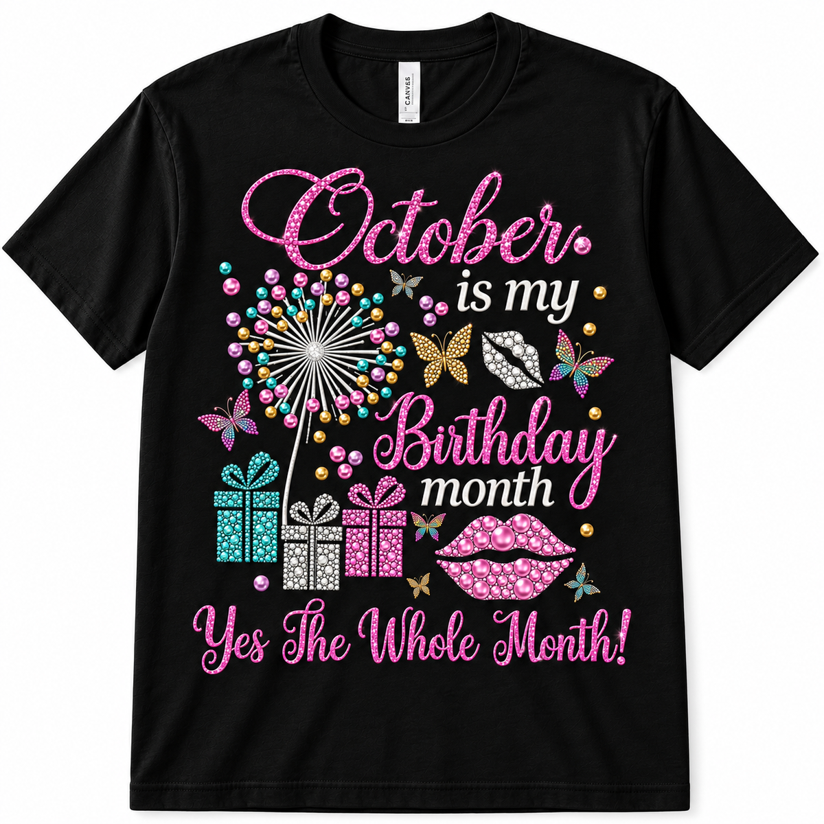 October T Shirt Birthday Whole Month Color