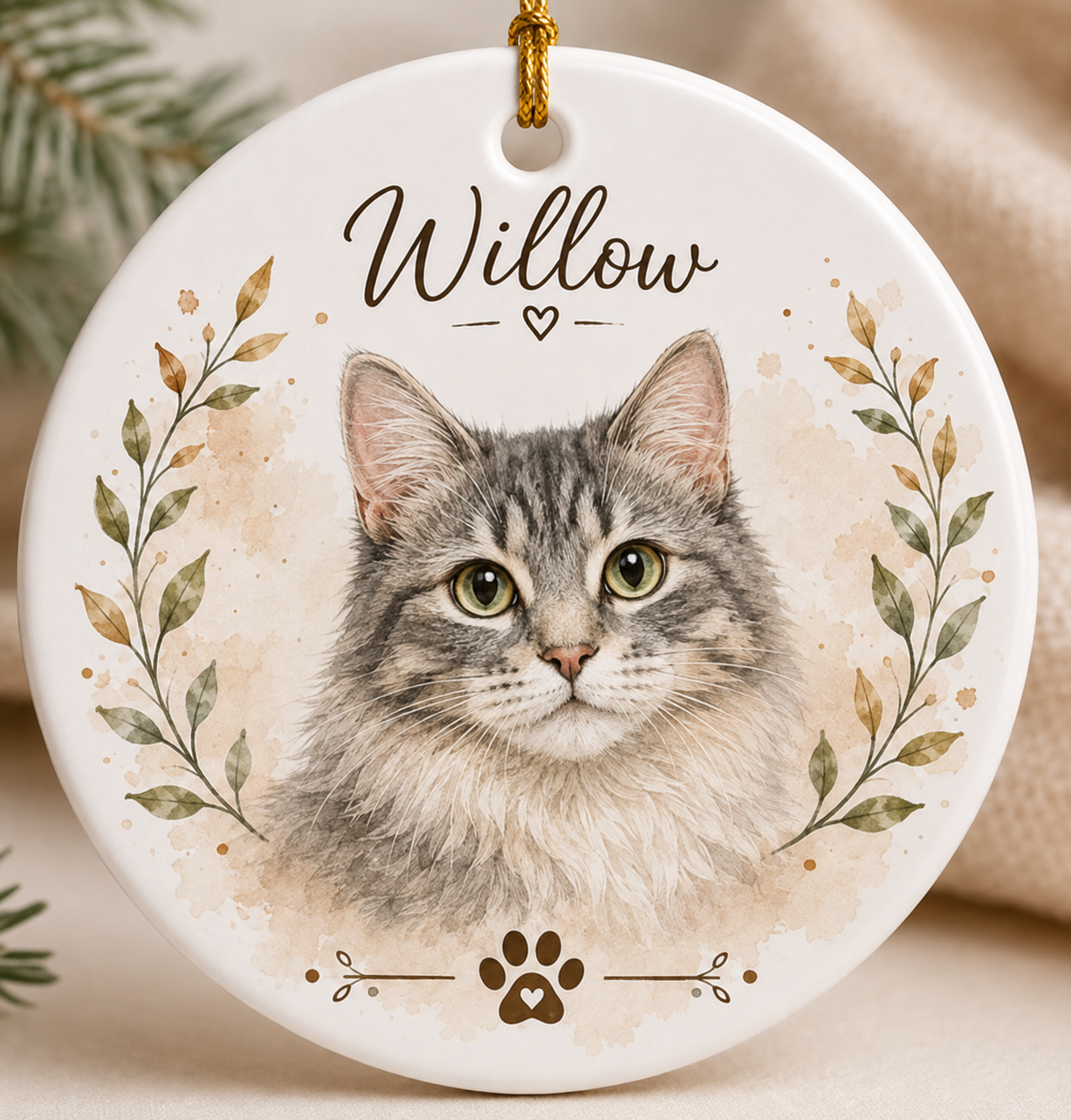 Personalized Pet Photo Ornament Custom Dog Cat Christmas Tree Ornament Custom Picture Gift Set 1-8 PCS
