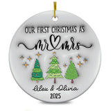 Personalized First Christmas Married Ornament 2025 3D Inflated Effect