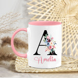 Personalized Gifts For Women Init Letter Custom Mug 11Oz, Birthday Gifts For Mom