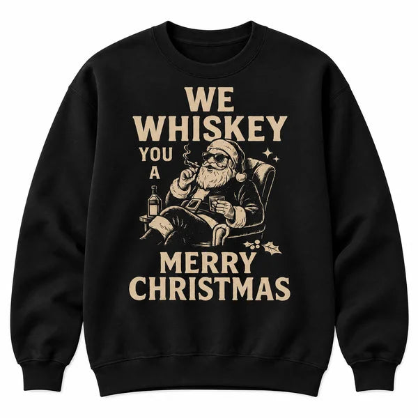 We Whiskey You a Merry Christmas Funny T Shirt